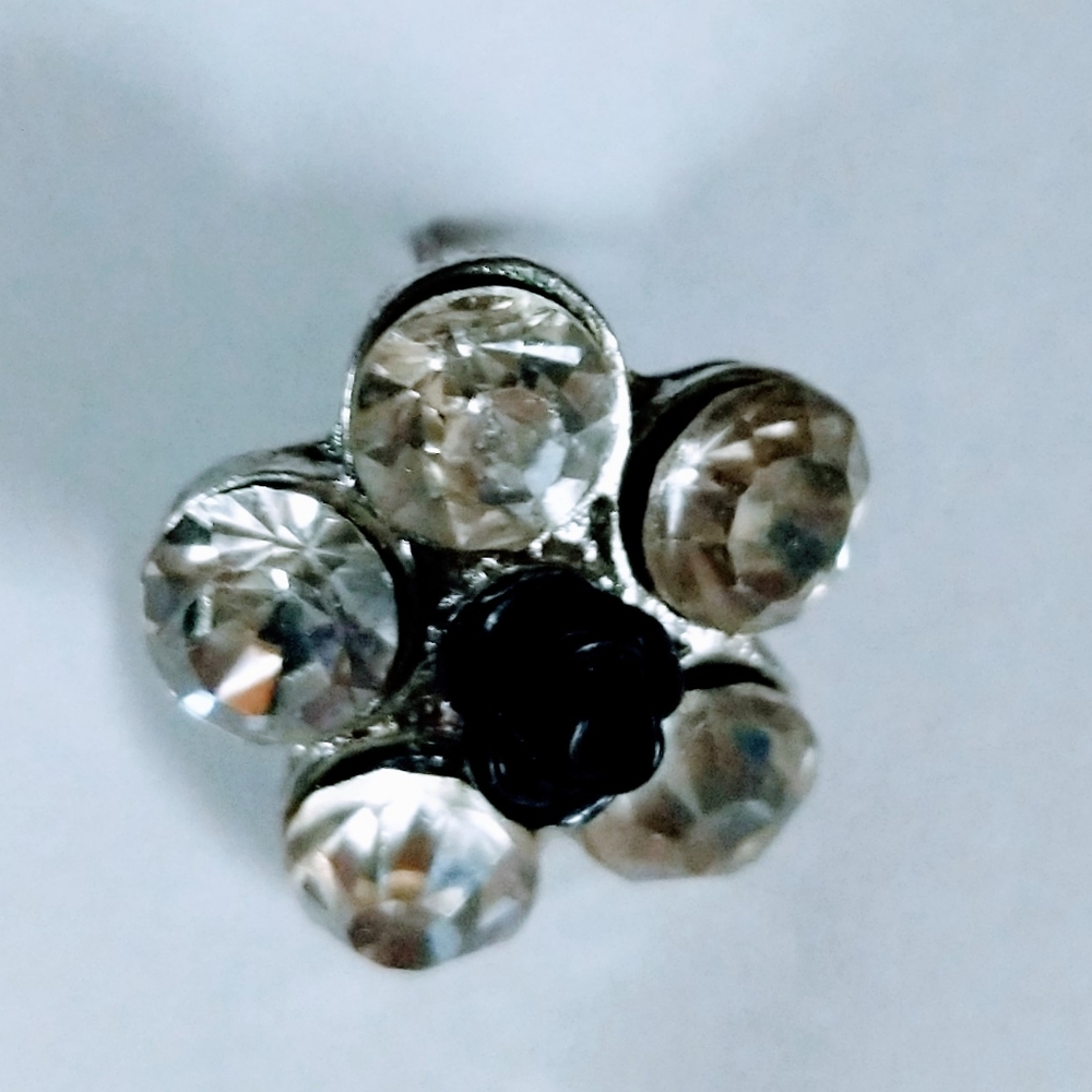 Vintage Rhinestone Earrings - Picture 1 of 6